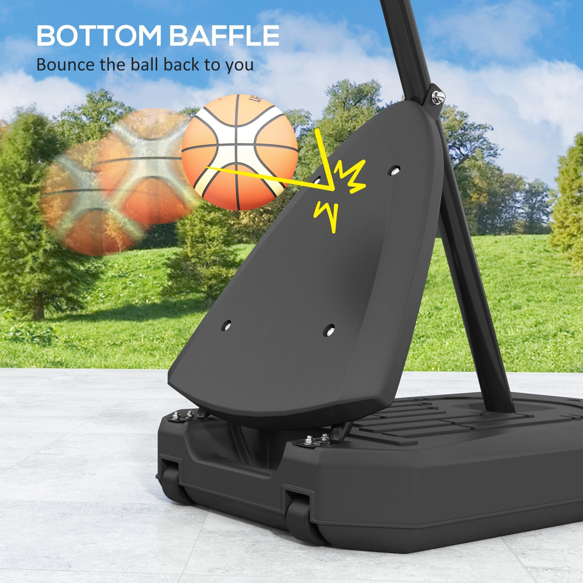 5-10 Basketball Stand, Freestanding Basketball System With 44 Shatterproof Backboard, Rebound System And Wheels