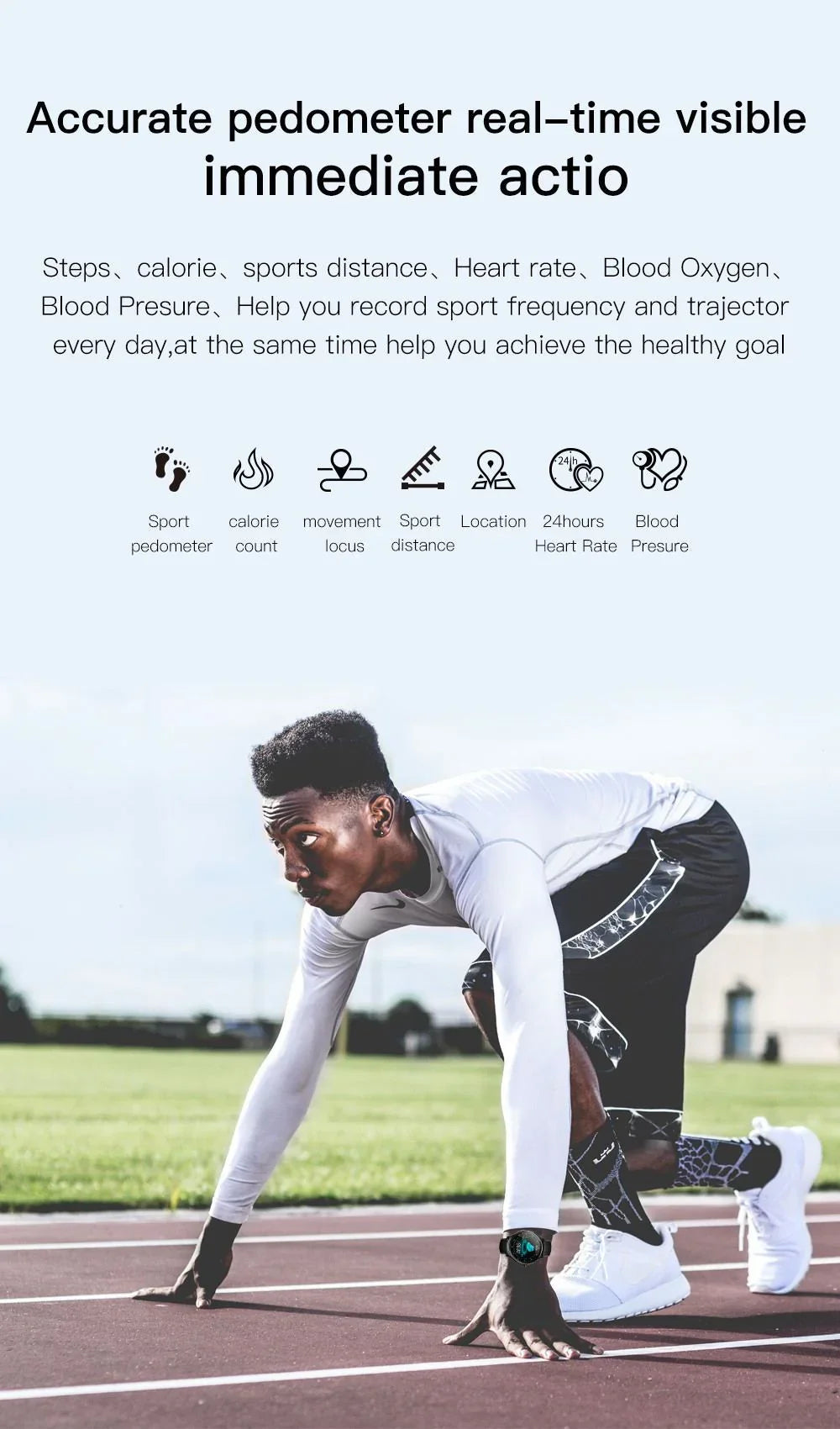 SN80 Smart Watch - Fitness Tracker with Heart Rate Monitor & Sleep Tracking