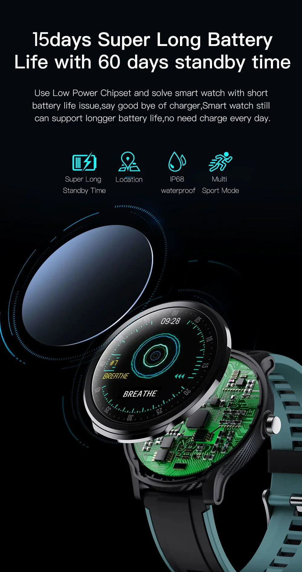 SN80 Smart Watch - Fitness Tracker with Heart Rate Monitor & Sleep Tracking