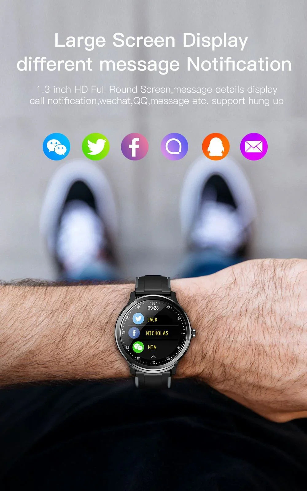 SN80 Smart Watch - Fitness Tracker with Heart Rate Monitor & Sleep Tracking