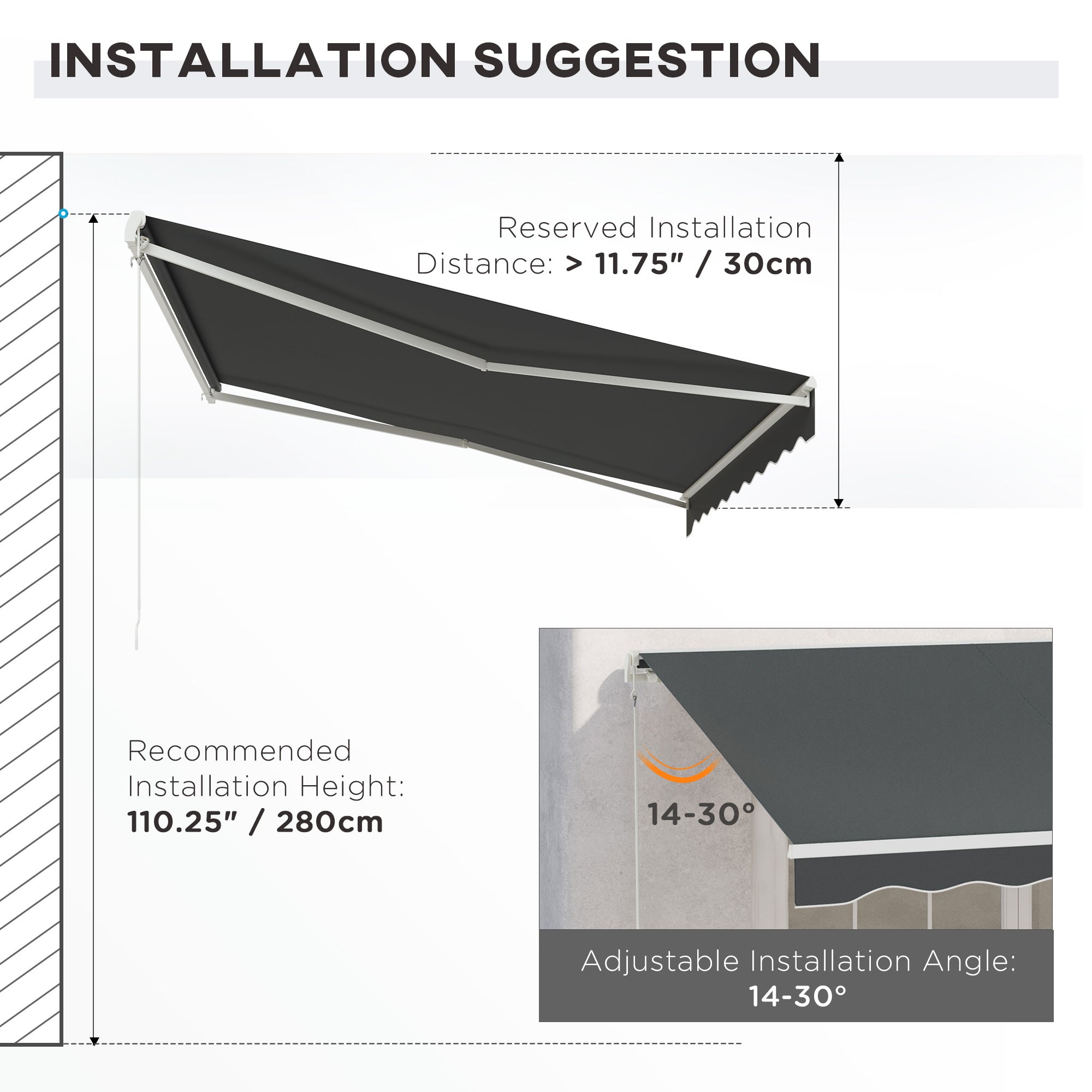 12' x 10' Electric Retractable Awning Sunshade Shelter with Remote Controller