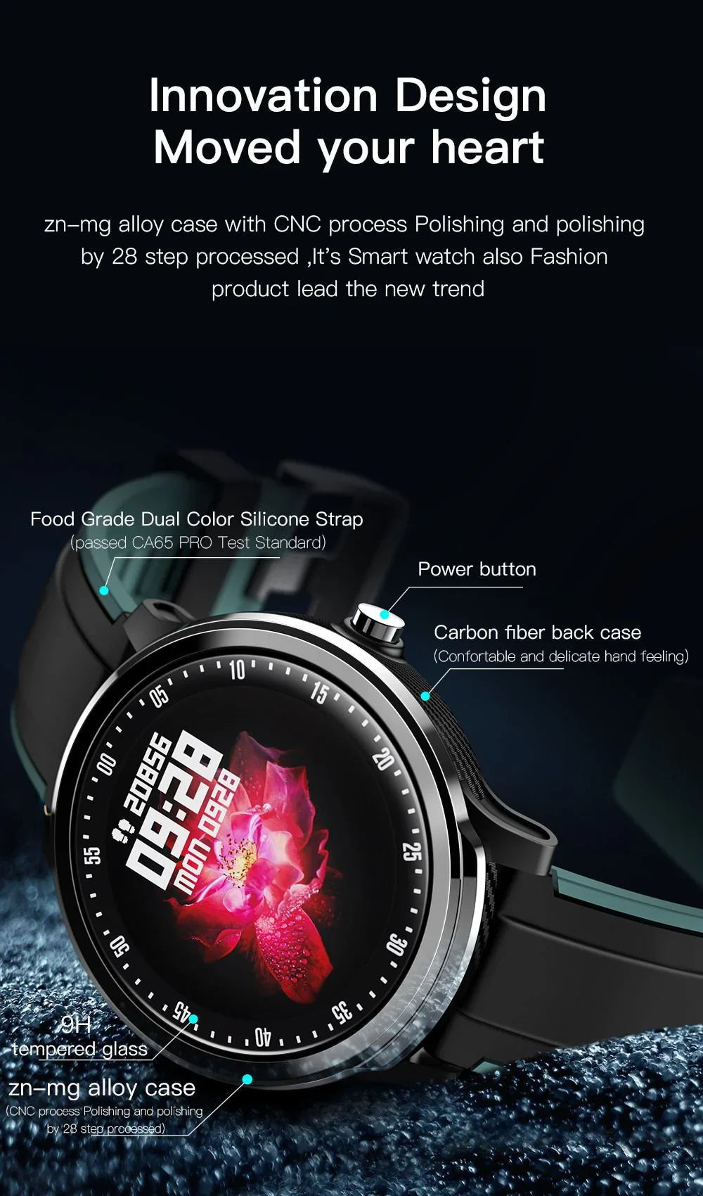 SN80 Smart Watch - Fitness Tracker with Heart Rate Monitor & Sleep Tracking