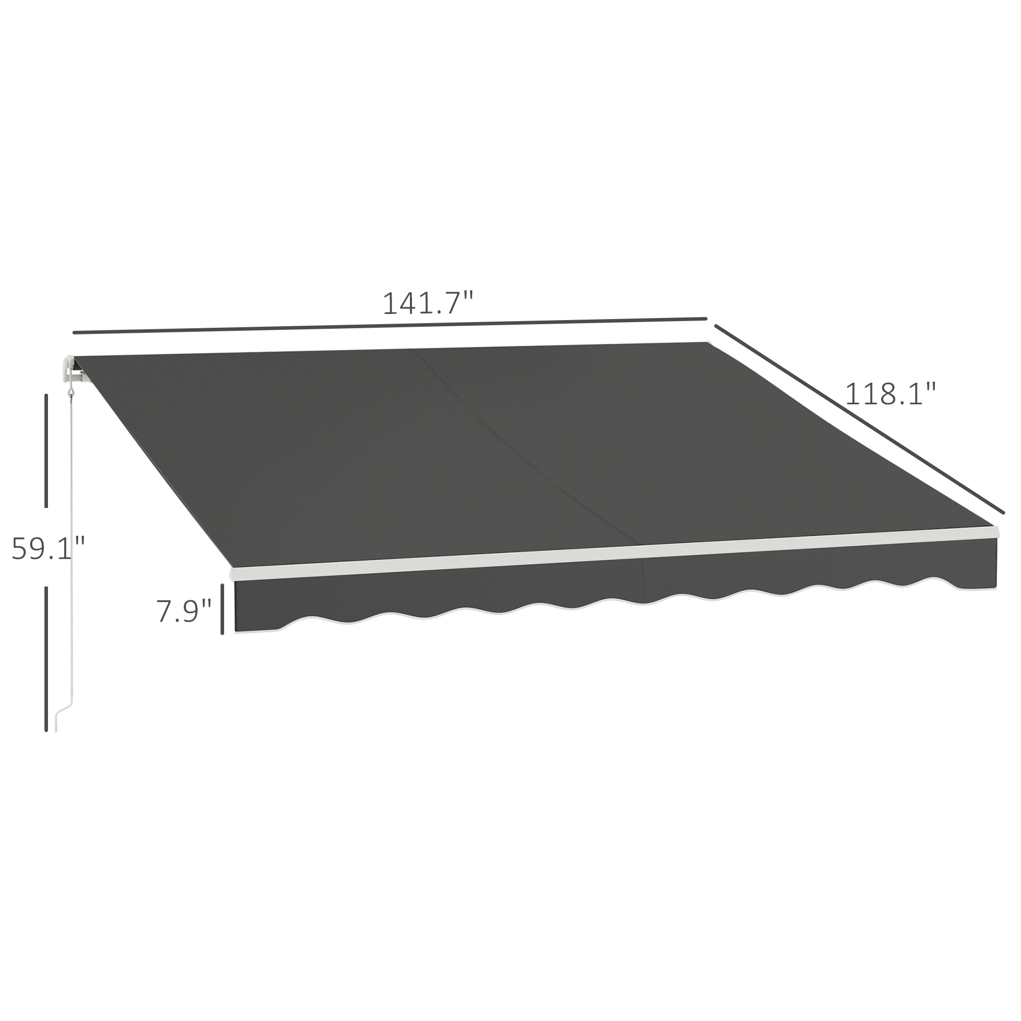 12' x 10' Electric Retractable Awning Sunshade Shelter with Remote Controller